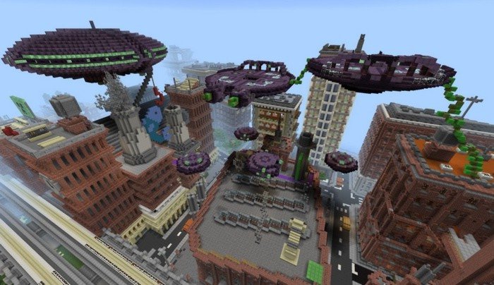 Alien Invasion map for Minecraft PE 0.16.0