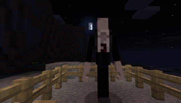 Slenderman stands in the night