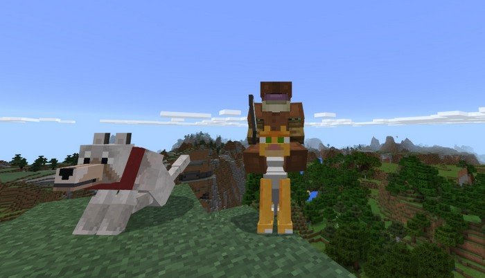 Riding a cat in Minecraft