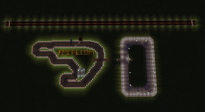 Race tracks at night