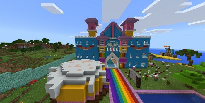 Rainbow Castle map for Minecraft PE 1.2.0