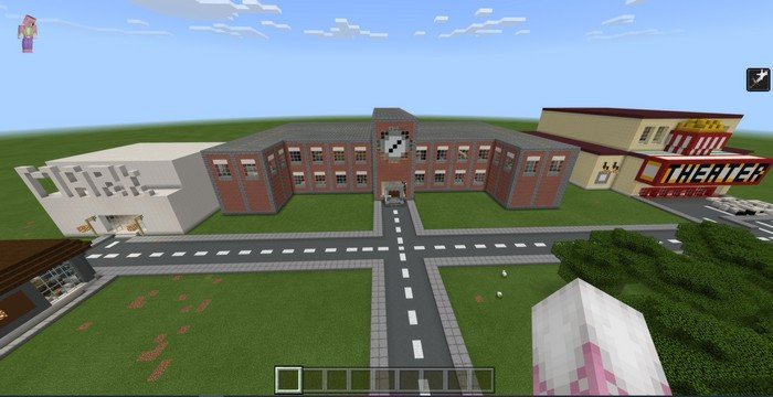 minecraft town with school map 1.7.10