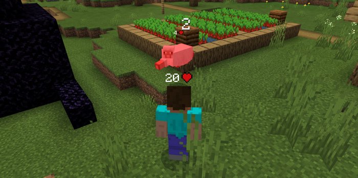 Simple Damage Indicator Minecraft Data Pack