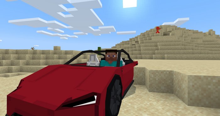 Tesla Roadster addon for Minecraft PE 1.16.10