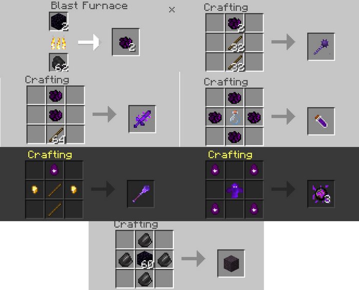 Obsidian Items addon for Minecraft PE 1.16.10