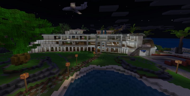 Rich Mansion on an Island map for Minecraft PE