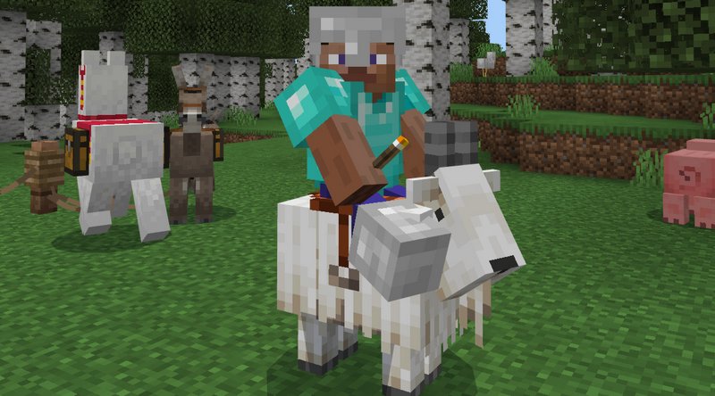 How to ride Llamas and Goats in Minecraft PE