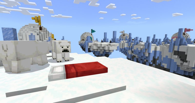 Winter Bedwars map for MCPE