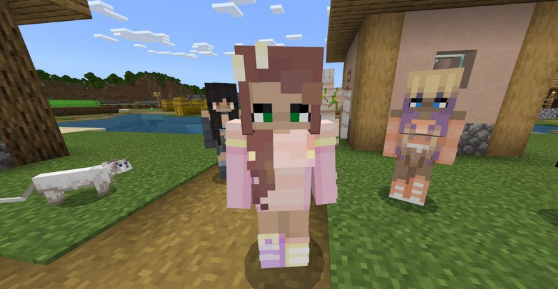 Female villagers in Minecraft