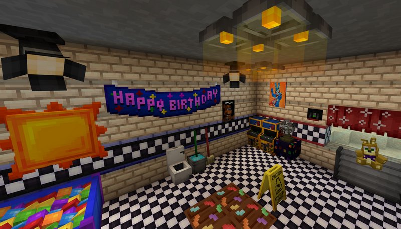 FNAF Decorations mod for Minecraft Bedrock 1.21.44