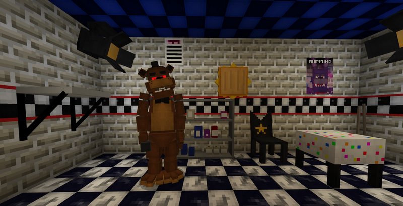 FNAF! Five Nights At Freddy's Minecraft Map & Texture Pack!