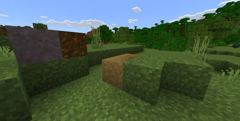 The changes will affect Podzol, Mycelium, and Grass