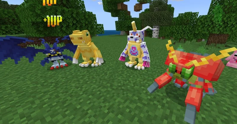 Digimon mobs in Minecraft