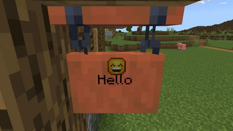 Smiling emoji in Minecraft