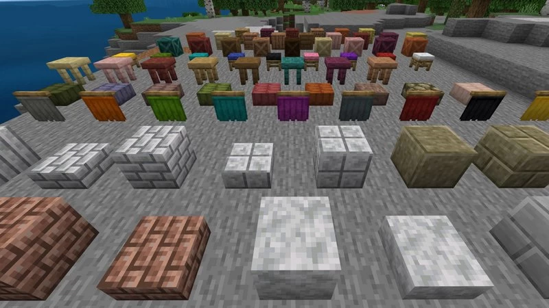 New slabs and blocks in the addon