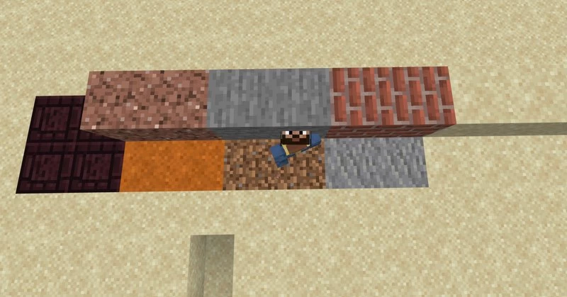 Dirt, Stone, Bricks and other blocks are available for phasing